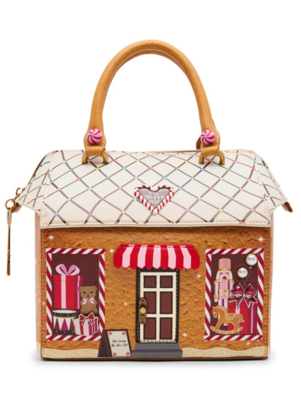Betsey Johnson Kitsch Treat Me Right Satchel Bag Brown Holiday 2026 NWT
